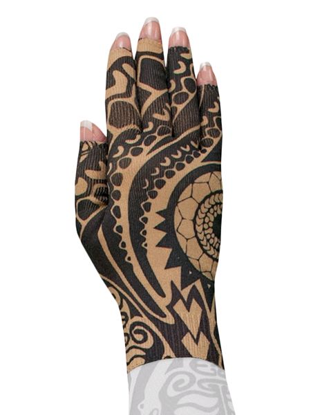 Lymphedivas Fierce Beige Lymphoedema Glove Modelled