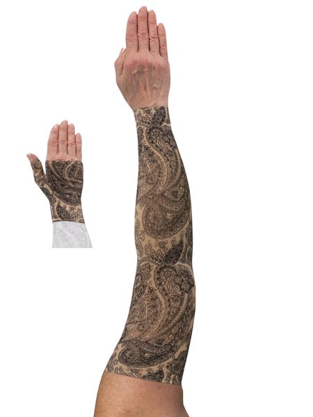 Black Paisley Lymphoedema Sleeve and Gauntlet Set