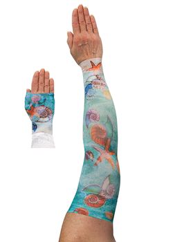 LympheDIVAS Sea Breeze Lymphoedema Sleeve and Gauntlet Set