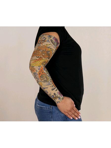 Lotus Dragon Tattoo Sleeve