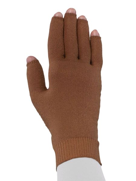 Lymphedivas Mocha Lymphodema Glove Modelled