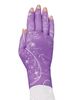 Lymphedivas Firefly Purple Lymphoedema Glove Modelled