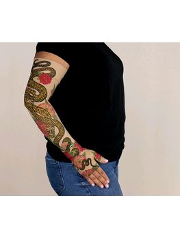 LympheDIVAS Charm Beige Compression Sleeve and Gauntlet Set