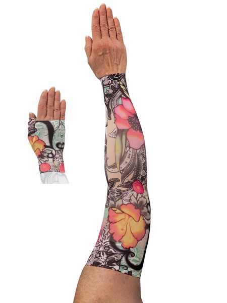 Tattoo Blossom Lymphoedema Sleeve and Gauntlet Set