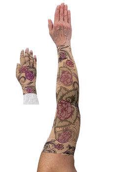 LympheDIVAS Begonia Lymphoedema Sleeve and Glove Set