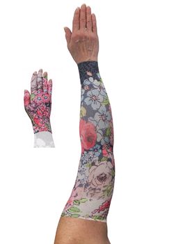 LympheDIVAS Bloomin Betty Dark Lymphoedema Sleeve and Glove Set